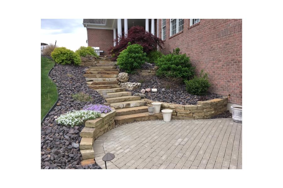 Patio, Steps, and Landscaping